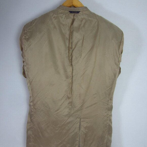Brooks Brothers Madison 45R Beige Houndstooth 100% Silk LS Sport Coat Blazer - Picture 11 of 16